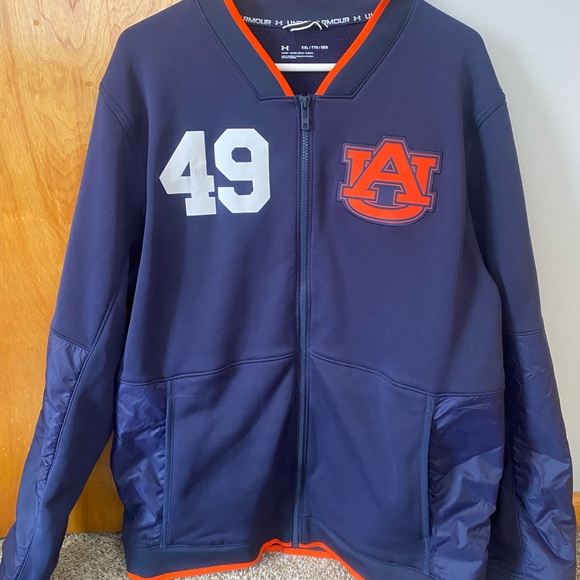 Auburn University U Armour Men’s Football VarsityNavy and Orange Jacket.